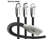 VOXLINK Micro USB Cable 3D Zinc Alloy Fast Charge Data Cable for iphone 6 6s 5s iPad mini Air Samsung S7 S6 LG G5 Nexus 6P 5X