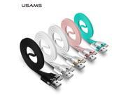USAMS For iPhone Cable USB Charger line 1M Zinc Alloy 2.1A Noodle Usb Charger wire Sync Data Cable For iphone 7 6s ipad 4 mini