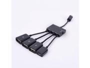 4in1 Micro USB OTG Hub Extension Adapter Charging Cable For Android Phone Tablet