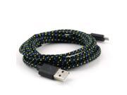 USB Charger Sync Data Cable 3M 10FT Hemp Rope Micro Cord for Cell Phone