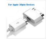 30 Pin to Micro usb Dock Charger Adapter Converter For iPhone 4 4s 3GS ipad 3 2 ipod touch 4 Android Charging USB Cable Cord