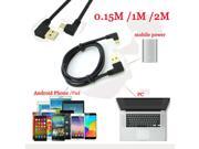 0.15 1 2m Double Bend 90 Degree Angle V8 Micro USB Charger Sync Data Charging Cable Cord For Samsung Galaxy Android Smart Phone