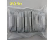 5PCS Lot i6 USB Cable for iphone 5 Power Cord Charger USB for iphone 5S 6 6S SE 7 Plus ipad Phone Cables 1M White Wire