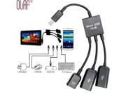 3 in 1 Micro USB HUB Male to Female and Double USB 2.0 Host OTG Adapter Cable For Samsung