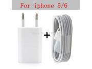 SHELI EU Plug Travel USB Wall Charger for Apple iPhone 5 5s 6 6s plus ipod 8 pin Data Sync USB cable wire For IOS 9 10