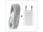 White EU Plug Wall Power Charger Adapter 8 Pin USB Charging Cable For Iphone 5 5s 5c 6 6s Plus 7 plus Ipad Air IOS 10