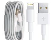 For iPhone 5 5s 6 6 Plus iPad Fit For ios 8 Latest White Wire 8pin USB Date Sync Charging Charger Cable 1M