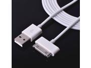 Universal White 1m 3m 8pin 30pin USB Cable Charging Data Sync Cords for iPhone 4S 5S PVC Round Wires 2pcs lot