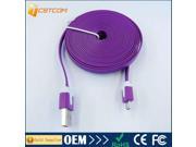 2m 6ft Noodle Flat USB Data Charger Cable Micro USB Cable for Samsung Galaxy S4 S3
