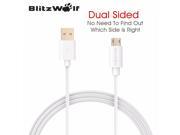 BlitzWolf 2M 2.1A Micro USB Cable Double Sided Side Face USB Data Charger Cable Sync Micro B For Xiaomi For Samsung S6 S6Edge
