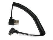 Universal Black short 30cm Retractable Cable Right Angle USB A to Right Angle Micro B USB Data Cable for Samsung HTC Huawei