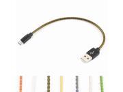 20cm Nylon Line and Metal Plug Micro USB Cable For Samsung s7 s6 edge s4 s3 for Xiaomi Huawei LG HTC Sony MEIZU