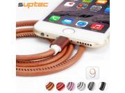 Super Strong 1M Leather Metal Plug Micro USB Cable for Samsung Galaxy S6 Lightning Cable for iPhone 6 6S Plus 5S iPad mini