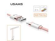 For iphone 5 5s Usb Cable USAMS 1M 3Ft Zinc Alloy 2.1A Noodle Usb Charger wire Sync Data Cable For iphone 6 6s ipad 4 mini air 2