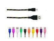 HOT 2m Nylon Braided Micro USB Cable Charger Data Sync USB Cable Cord For iPhone 6 6s Plus 5s iPad mini Samsung Sony