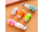 Hot Sales Random Color 2pcs bag Bowknot USB Cable earphones protector for Apple iPhone 4 5 6 Plus