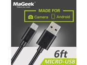 MaGeek 6ft 1.8m Premium Extra Long Micro USB Cable High Speed Cables 5V2.0A