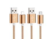 Nylon Line and Metal Plug Sync Micro USB Cable for iPhone 6 6s Plus 5 5s iPad mini Samsung S6 S7 Sony HTC