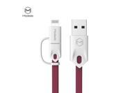 MCDODO 2 in 1 High Speed Noodle Cable Charging Cord For Apple and Android Devices Micro USB Cable Sync Data Charging Cable
