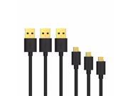 3 Pieces Tronsmart MUPP2 Premium Micro USB Cables in Assorted Lengths 3 * 1.8M USB 2.0 A Male to Micro B Sync and Charge Cables
