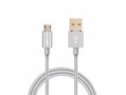 BlitzWolf Silver Double Sided USB 2.1A Reversible Braided Micro USB Cable A Male to Double Sided Micro B For Android For Samsung
