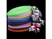 50pcs Micro USB Cable 3M 10FT Fabric Nylon Braided Flat Noodle Cord For Blackberry for Samsung Galaxy S3 S4 i9500 Fedex