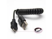 Spiral Coiled USB 2.0 A Male to Micro USB B 5Pin Adaptor Spring Cable For Mobilephone MP3 MP4