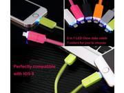 Unique Luminous 2 IN 1 Micro USB Cable LED Glow Sync Data Charger Noodle Cables For iPhone 5 5S 6 6S Plus For Samsung Android