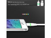 Micro USB Cable for Samsung HTC LG Auto Smart Lighting Flat Wire Charging Data Transmit Rock with Retailed Package