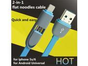 2 in 1 fashion 2.1A Charger Cable For 8 pin Micro usb iPhone 6 6S Plus 5 5S SE IOS 9 Samsung Android Data Charge Cable