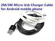 High quality 2m Micro USB Data Sync Charging Cable for Samsung Galaxy S2 S3 S4 for HTC for Sony mobile phone