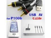 1X AV USB Cable For Samsung Galaxy Tab P1000 Audio Video Cable with Charging Function Watch TV from Tablet