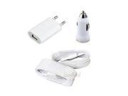 High Quality Home EU Standard AC Wall Charger car charger 2 X USB cable for iPhone 5 5S ipad 4 XC1024