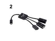 Hot Sale 3 in 1 Male to Female Dual Micro USB 2.0 Host OTG Hub Adapter Cable For Samsung Galaxy S3 S4 61AO