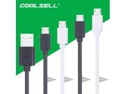 COOLSELL 0.3M 2m Micro USB Cable Data Sync Charging Cords for SamsungS4 S6 LG HTC Xiaomi Hua wei Black White 1pack lot