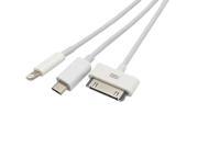 3 in 1 Micro USB Cable Data Sync Charger Cables for iphone4s 5 6 for Sumsung Xiaomi Multifunction