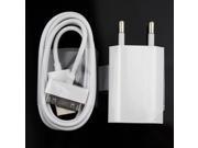 2pcs In 1. 1A usb wall charger adapter 30 pin data cable cabo kabel for apple iphone 3 3gs 4 4s ipad 2 3 ipod
