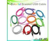 1M Fabric Nylon Braided Micro USB Cable for Samsung For Blackberry for HTC Cloth braided cable