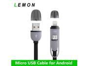 2 in 1 Micro USB Cable Sync Data Charging USB Cable for Android IOS iPhone 5 5s 6 plus Samsung Xiaomi HTC Sony