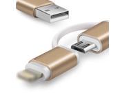 2 in 1 Aluminum Micro USB Cable 1M Charging Mobile Phone Cables For iPhone 5 5S 6 Charger ios Data For Samsung Galaxy Android