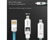 1mm USB Cable Micro to 8pin 2in1 for iPhone iPad Samsung HTC LG Vivo Meizu Mobile Phone Charge Cord Wire