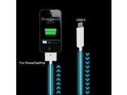 USB Cable With Visible Flowing Electroluminescent Led Light For Iphone 4 4s Charger Or Adapter Wire