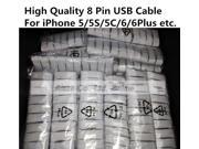 1M White 8 Pin Sync Data Charger Adapter USB Cable For Apple iPhone 5 5S 5C SE 6 6S Plus Charging Cords Fit iOS8 iOS9