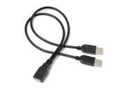 36cm 1.2FT USB 2.0 Female A To Dual A Male Data Sync Power Charger Y Cable
