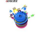 Flat Noodles USB Cable Line 1m Long 3ft 10 Clolors for iPhone5 5S 6 6 Plus iPod iPad with Sync Data Transfer and Charging