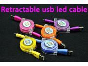 1M micro usb cable light retractable charger data cable for Samsung Galaxy S3 S4 S6 for HTC for sony mobile phone cable