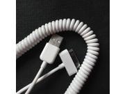 100cm spring USB Dock 30pin usb Stretch Data Charger retracted harging 1m Cable for Apple iPad 1 2 3 iPhone 4 4s iPod