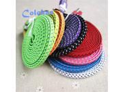 Quality Durable Flat Braided Nylon 30pin USB Data Sync Charger Cable Cord USB Charger Chatging Cables for iPhone4 4s 3GS