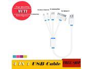 Universal USB 4 in 1 Charge Cable Multi Car Charger Cable for HTC iPhones Samsung s3 s4 s5 note 2 Sony iphone 5S 5 6 4 4S