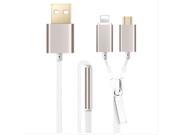 Usb Cable Ios Mini Charger Cable Zipper High Speed 2 In 1 Data Transmit Charging For Android For Iphone6 Zip Security